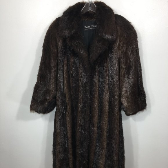 Classic BEAVER fur coat dark brown Women's Medium jacket - Picture 1 of 6